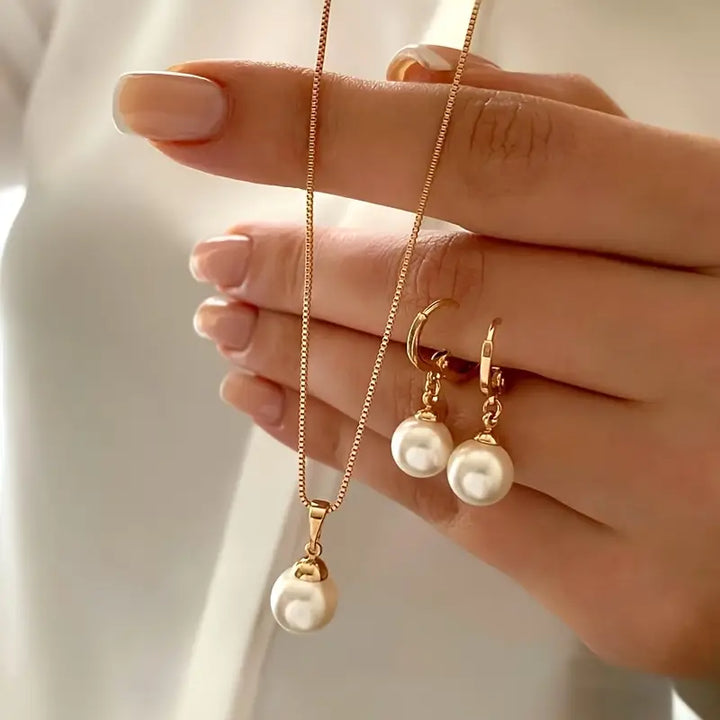 Perlový set šperků Golden Grace | Zlato