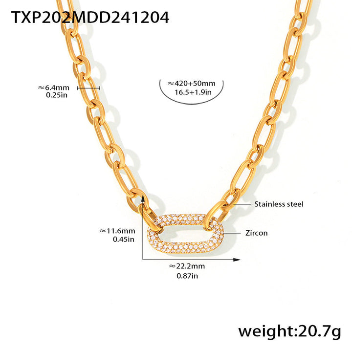 Masivní sada šperků s řetězovými články typu chain link a pavé | Zlato