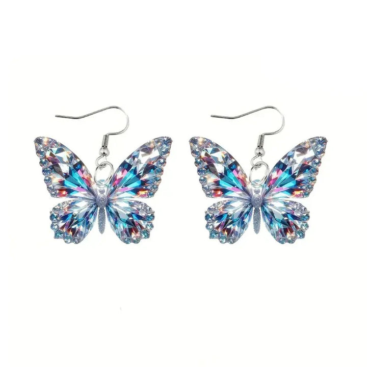 Efektní lesklé náušnice s motýlem